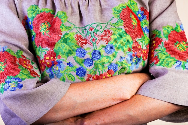 haftowane motywy ludowe